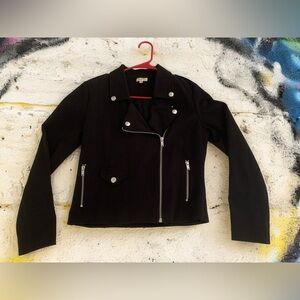 Woman’s Black Moto Jacket, Size M